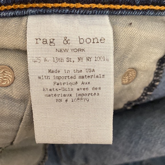 Rag & Bone Skinny, USA Made, Blue, Style: W1502K520, 26x24, EUC, $189 MSRP - Picture 8 of 12